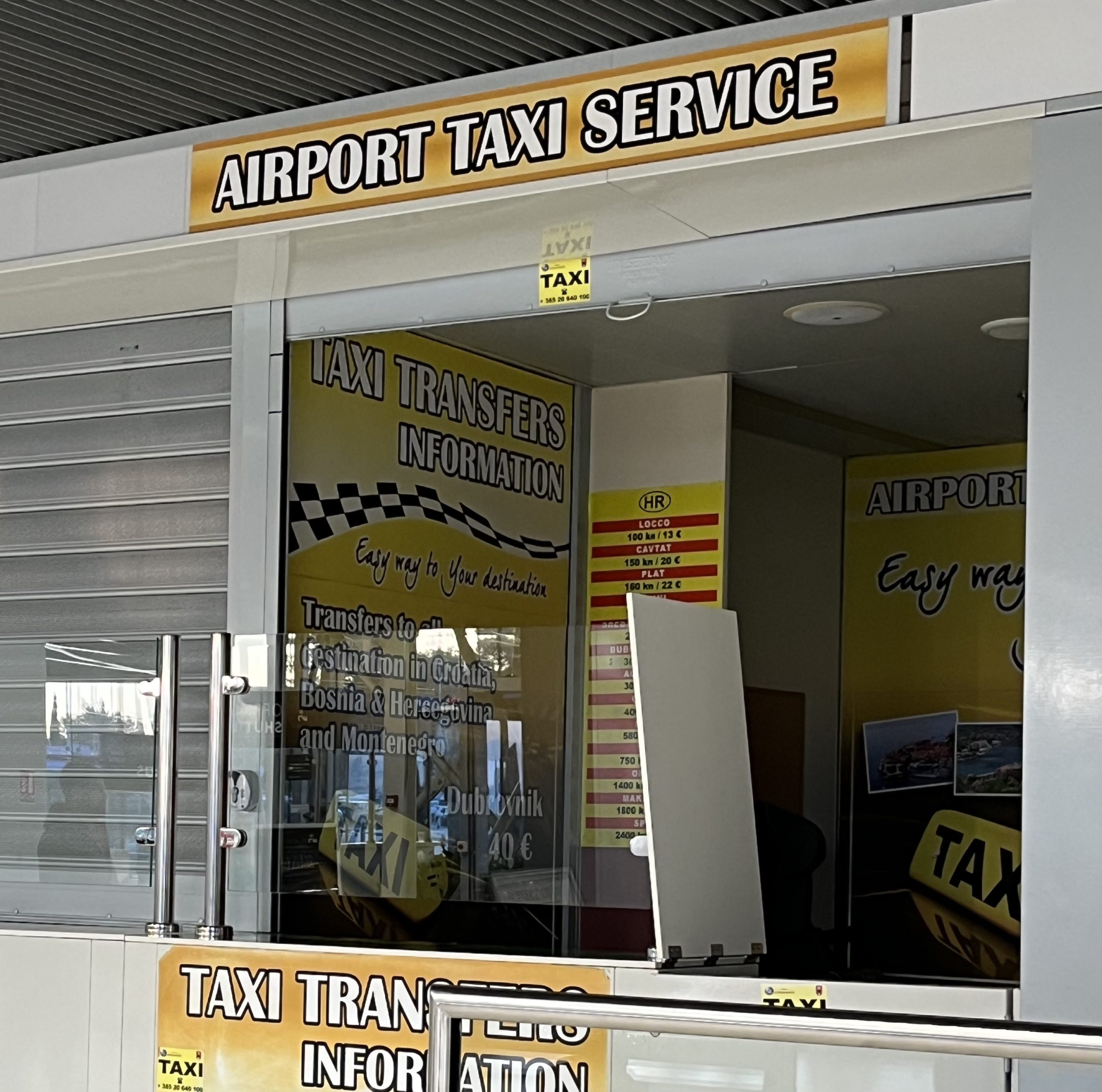 Taxi desk Dubrovnik airport